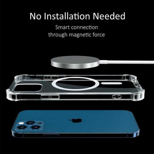 CLEAR MAGNETIC MAGSAFE Case For iPhone 12 Pro Max Mini Shockproof Cover Skin